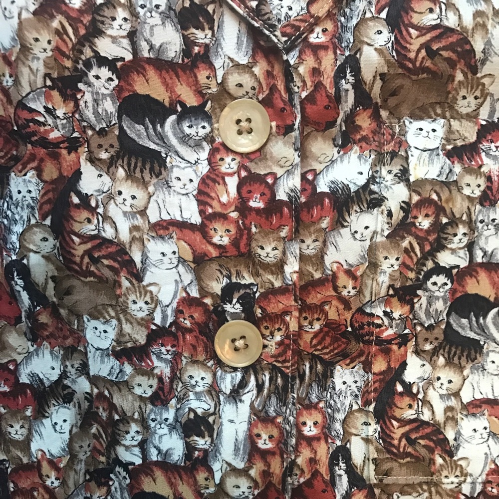 Cat Button Down Shirt